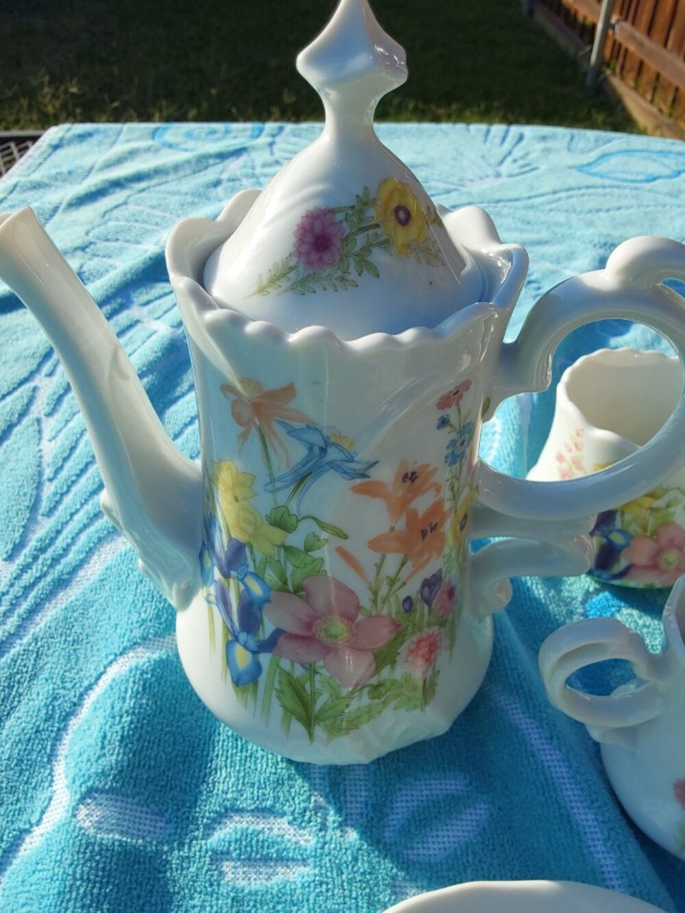 VINTAGE HAND PAINTED FLORAL TEA SERVING SET - Picture 12 of 16